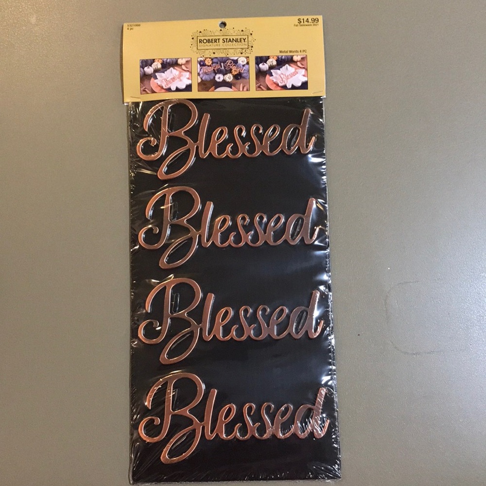 Robert Stanley Signature Collection Metal Words (Blessed) 4 PC
